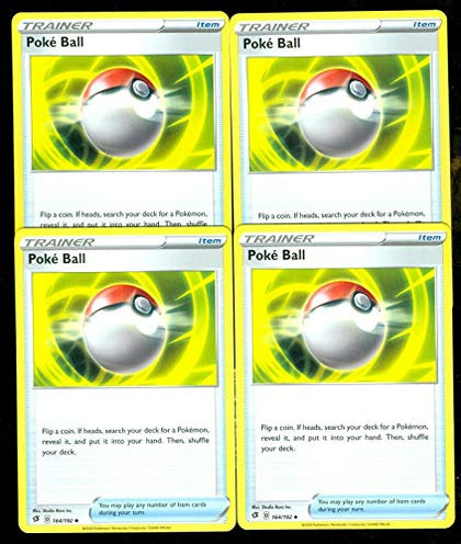 Pokemon - Poke Ball - Rebel Clash x4 Card Playset - 164/192 Uncommon