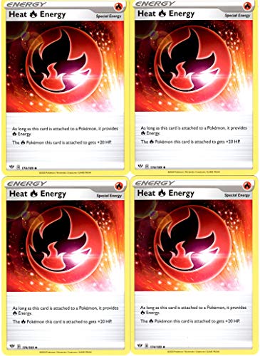 Pokemon Special Energy Card Set - Heat Energy 174/189 - Darkness Ablaze x4 Lot