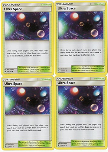 Ultra Space 115/131 - Sun Moon Forbidden Light - Trainer Card Set - x4 Stadium Card Lot (Playset)
