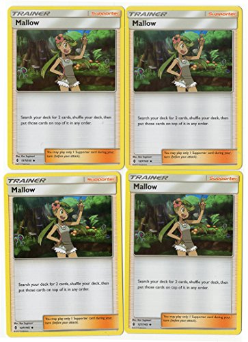 Mallow 127/145 Sun Moon Guardians Rising - Trainer Card Set - x4 Supporter Card Lot (Playset)