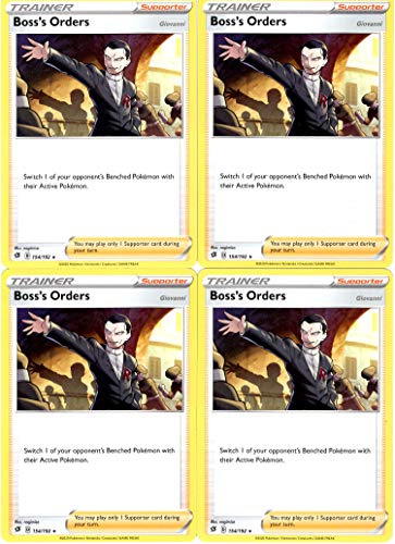 Pokemon Trainer Card Set - Boss's Orders 154/192 - Rebel Clash - Non Holo Card Lot x4
