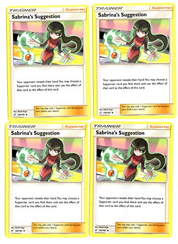 Sun Moon Team Up - Trainer Set - Sabrina's Suggestion 154/181 - x4 Supporter Card Lot