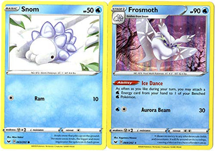 Pokemon Sword & Shield Evolution Set - Frosmoth & Snom - 064/202 - Foil Rare 2 Card Lot