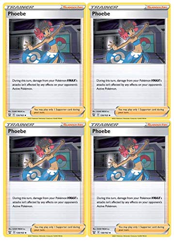 Pokemon Trainer Card Set - Phoebe - 130/163 - Battle Styles - Sword & Shield - x4 Supporter Card Lot