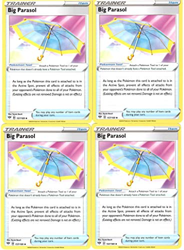 Pokemon Trainer Card Set - Big Parasol 157/189 - Darkness Ablaze Tool Card x4 Lot