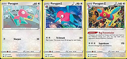 Chilling Reign Porygon-z - Evolution Card Set - Porygon Porygon2 PorygonZ 118/198 - Rare Holo 3 Card Lot