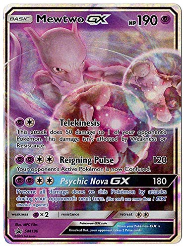 Mewtwo GX - SM196 - Detective Pikachu Promo Card - Holo FOIL - NM/M - 100% Guaranteed Authentic Card