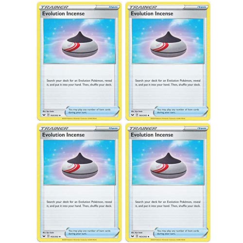 Pokemon Card - Evolution Incense - Sword and Shield Base - x4 Card Lot Playset - 163/202 Uncommon