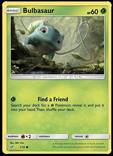 Bulbasaur - 1/18 - Detective Pikachu - Holo FOIL - NM/M - 100% Guaranteed Authentic