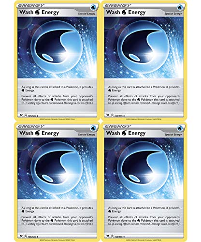 Pokemon Special Energy Set - Wash Energy 165/185 - Sun Moon Vivid Voltage - x4 Card Lot