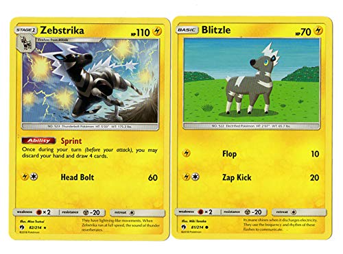 Pokemon Evolution Set - Zebstrika - Lost Thunder 82/214 - Rare Card lot