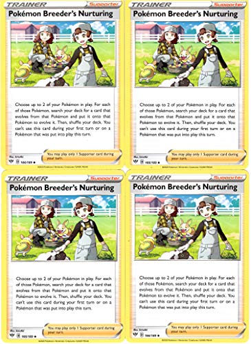 Pokemon Trainer Card Set - Pokemon Breeder's Nurturing - Darkness Ablaze Supporter x4 Lo/t