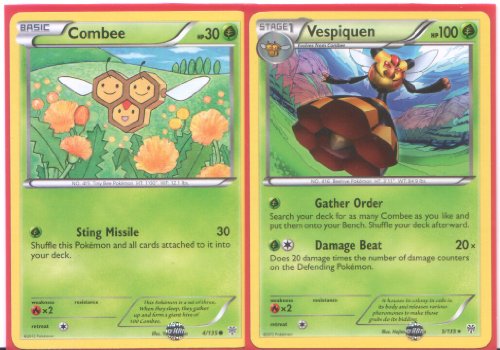 Vespiquen and Combee - Rare Pokemon Card Evolution Set (Plasma Storm #4 and #5/135)