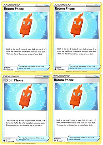 Pokemon Trainer Card Set - Rotom Phone 064/073 - Champion's Path - x4 Item Card Lot
