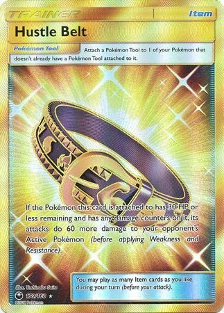 Hustle Belt - 179/168 - Secret Rare - Pokemon Sun & Moon Celestial Storm - Comes Protected In Penny Sleeve & Ultra Pro Top Loader