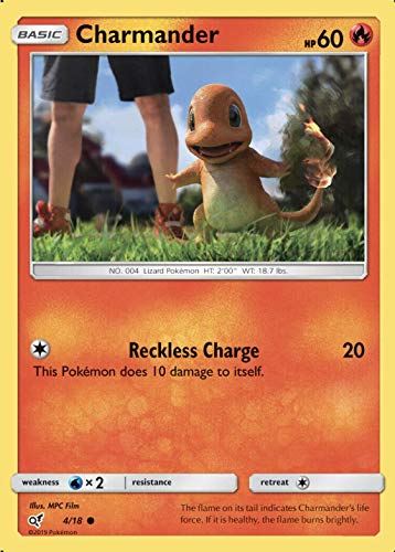 Charmander - 4/18 - Detective Pikachu - Holo FOIL - NM/M - 100% Guaranteed Authentic