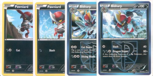 Pokemon Bisharp & Pawniard - Rare Card Evolution Set (Plasma Freeze #71, #72, #73 and #74)
