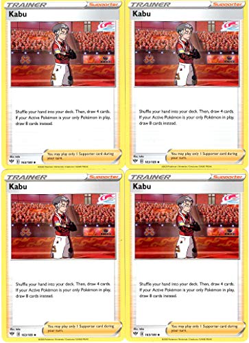 Pokemon Trainer Card Set - Kabu 163/189 - Darkness Ablaze Supporter x4 Lot