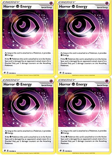 Pokemon Special Energy Card Set - Horror Energy 172/192 - Rebel Clash - x4 Energy Card Lot