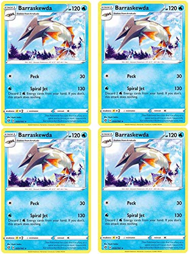 Pokemon - Barraskewda - Rebel Clash x4 Card Playset - 53/192 Rare