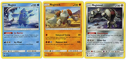 Pokemon Legendary Set - REGICE REGIROCK REGISTEEL - Celestial Storm Rare Card LOT - 3 Piece Set