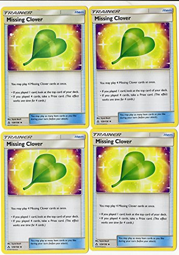 Missing Clover 129/156 - Sun Moon Ultra Prism - Trainer Card Set - x4 Card LOT (PLAYSET)