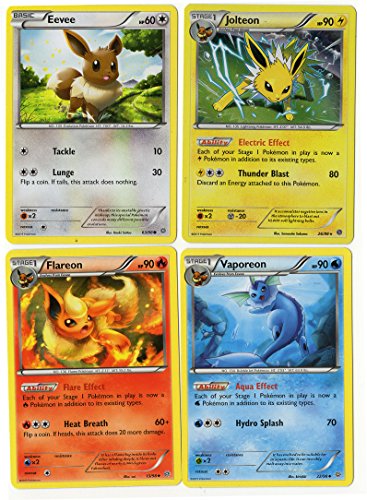 Pokemon Evolution Set - Jolteon Vaporeon Flareon Eevee - Ancient Origins - Rare Card LOT - 1st Gen Eeveelution