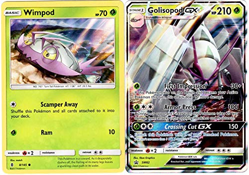 Pokemon Ultra Rare Set - Golisopod GX SM62 & Wimpod Exclusive Holo Foil - 2 Card Lot