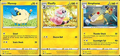 Chilling Reign Ampharos - Evolution Card Set - Flaaffy Mareep 049/198 - Rare 3 Card Lot