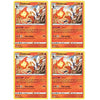Pokemon Card - Cinderace - Sword and Shield Base - x4 Card Lot Playset - 034/202 Rare