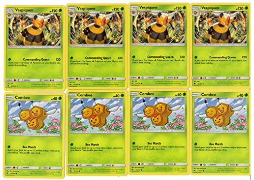 Pokemon Evolution PLAYSET Set - VESPIQUEN & Combee - Sun Moon Lost Thunder - 8 Card LOT