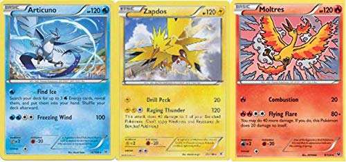 Pokemon!! All 3 Legendary Birds! Articuno, Moltres, Zapdos 100 Card Lo –  Dan123yal Toys+