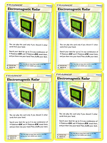 Trainer Card Play Set -Electromagnetic Radar 169/214 - Sun Moon Unbroken Bonds - 4 Card Lot