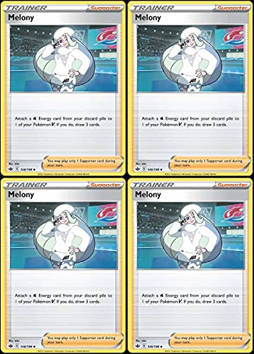 Chilling Reign Melony Trainer Card Set - 146/198 Sword & Shield - x4 Trading Collectible Card Lot