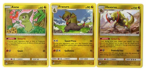 Evolution Card Set - Haxorus - 156/236 - Sun Moon Unified Minds -Rare Card Lot