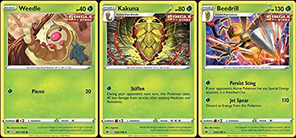 Chilling Reign Beedrill - Evolution Card Lot - Beedrill Single Strike 003/198 - Rare Foil 3 Card Lot