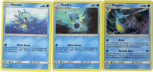Pokemon Evolution Set - Kingdra Seadra Horsea - Burning Shadows 31/147 Holo Rare Card lot