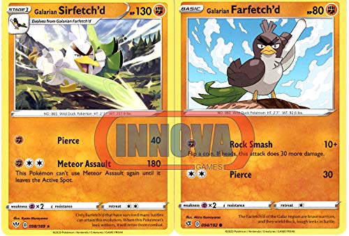 Pokemon Evolution Set - Galarian Sirfetch'd 98/189 - Darkness Ablaze Sword  & Shield - Rare Card Lot