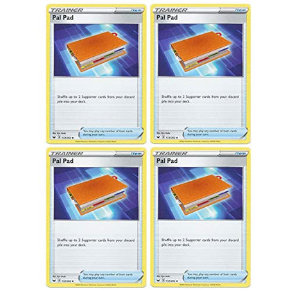 Pokemon Card - Pal Pad - Sword and Shield Base - x4 Card Lot Playset - 172/202 Uncommon