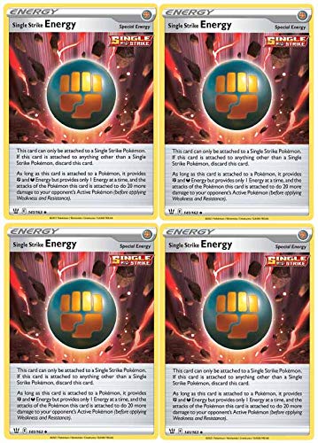 Pokemon Special Energy Card Set - Single Strike Energy - 141/163 - Battle Styles - Sword & Shield - x4 Energy Card Lot