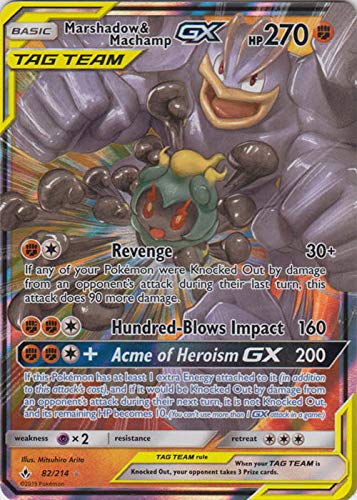 Marshadow & Machamp GX - 82/214 - Ultra Rare - Unbroken Bonds - NM/M - 100% Guaranteed Authentic