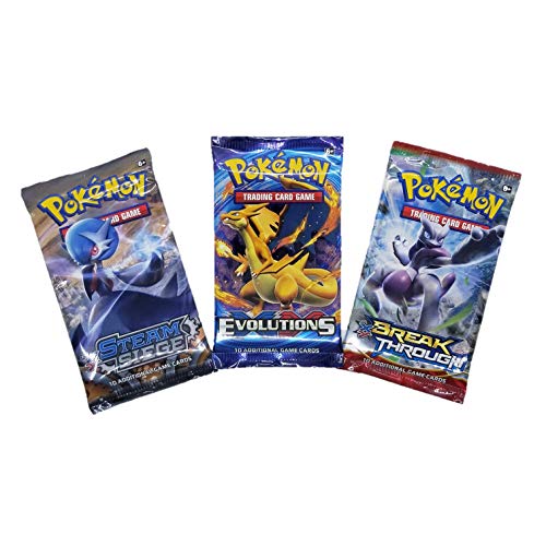Pokemon Trading Cards Gift Set! 3 Random Factory Sealed Booster Packs (30 Cards Total), Deck Box, 50 The Muffin Man Brand Card Sleeves!