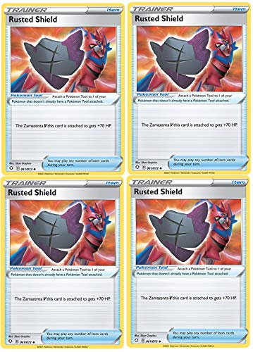 Pokemon Trainer Card Lot - Rusted Shield 061/072 - Shining Fates - x4 Tool Card Lot Zamazenta