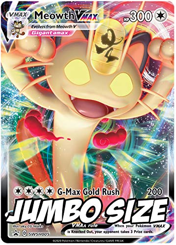 Jumbo Pokemon Card - Meowth VMAX SWSH005