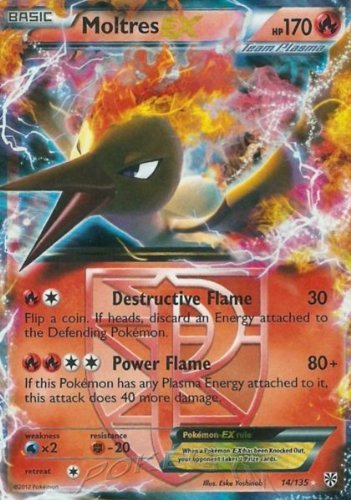 Moltres Ex Plasma Storm 14/135 Pokemon Card Ultra Rare