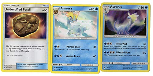 Pokemon Evolution Set - AMAURA AURORUS - Sun Moon Forbidden Light - 4 Card LOT Rare