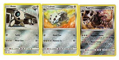 Evolution Set - Aggron Lairon Aron - 67/111 Crimson Invasion Steel Metal Holo Rare Card Lot