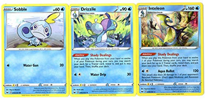 Pokemon Sword & Shield Evolution Set - Inteleon Drizzile & Sobble 58/202 - Rare 3 Card Lot