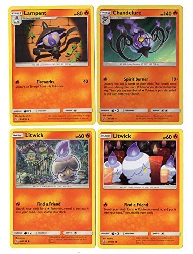 Evolution Card Set - Chandelure 30/236 - Sun Moon Unified Minds - Holo Rare 4 Card Lot