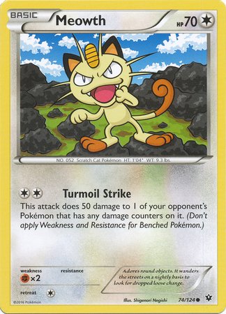 Pokemon - Meowth (74/124) - XY Fates Collide